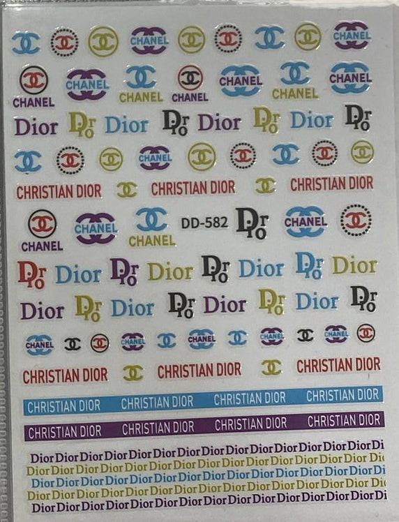 3D Luxury Designer LOGO Nail Stickers - Collection