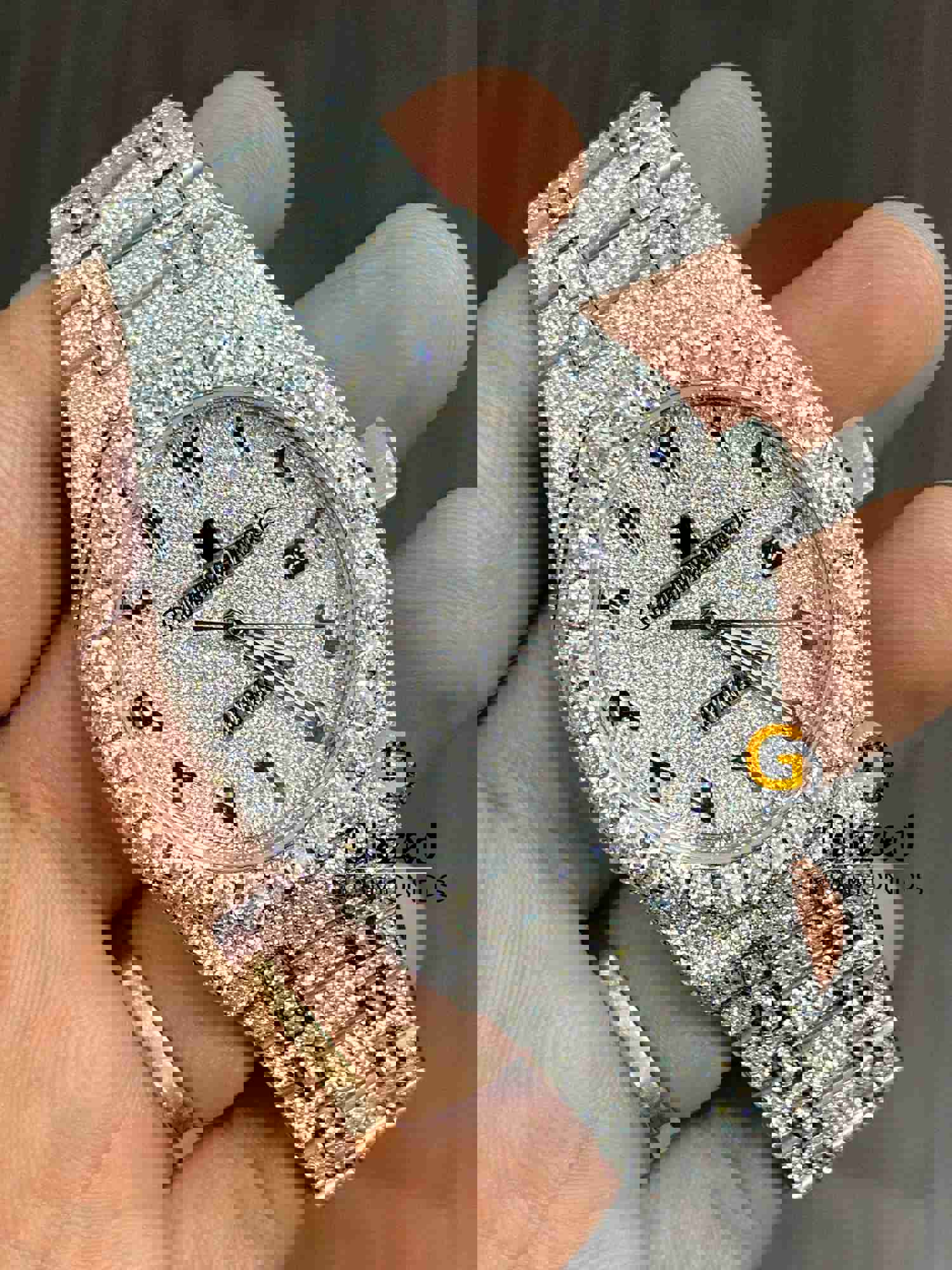 41mm Stainless Steel Hip Hop Moissanite Diamond Watch