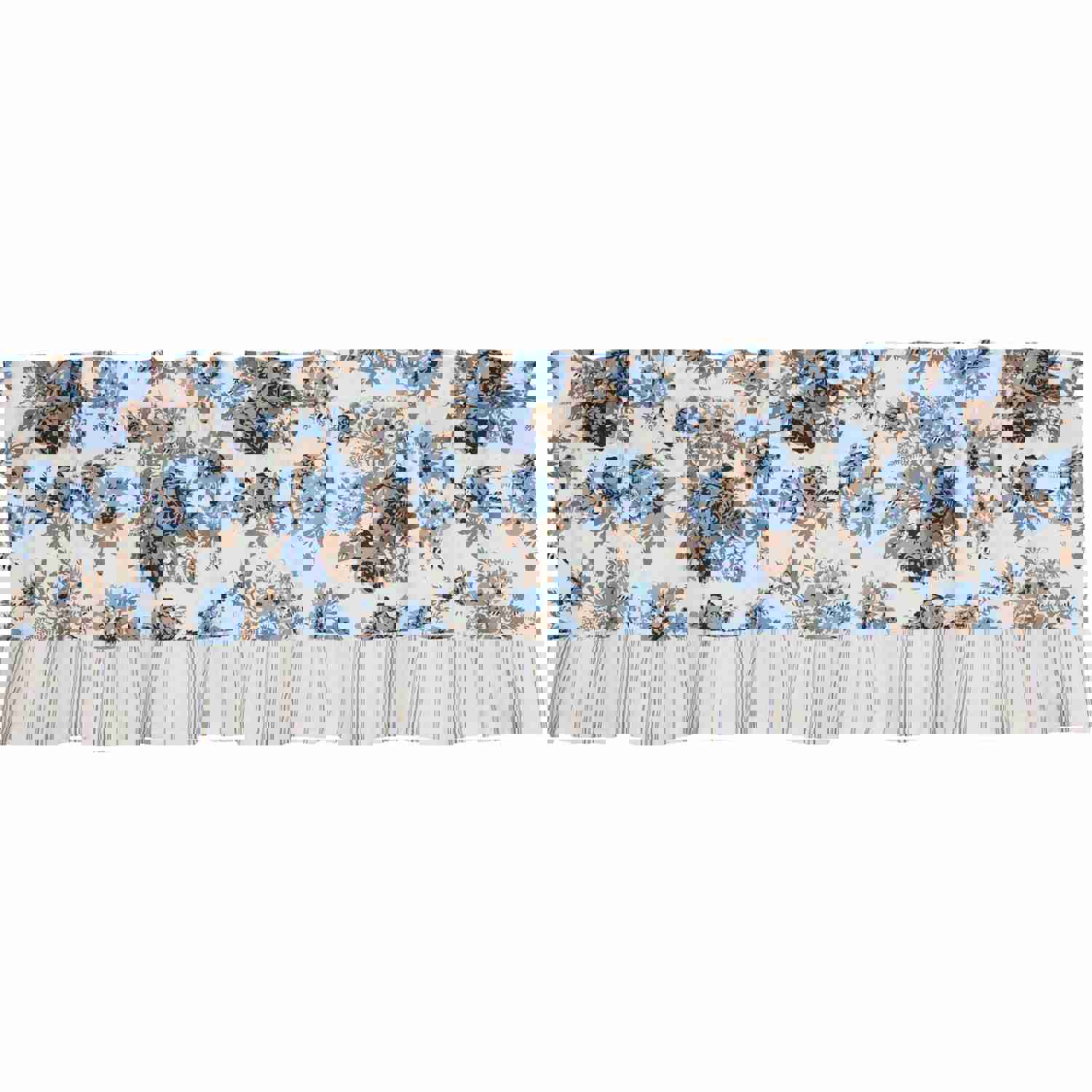 Annie Blue Floral Ruffled Valance