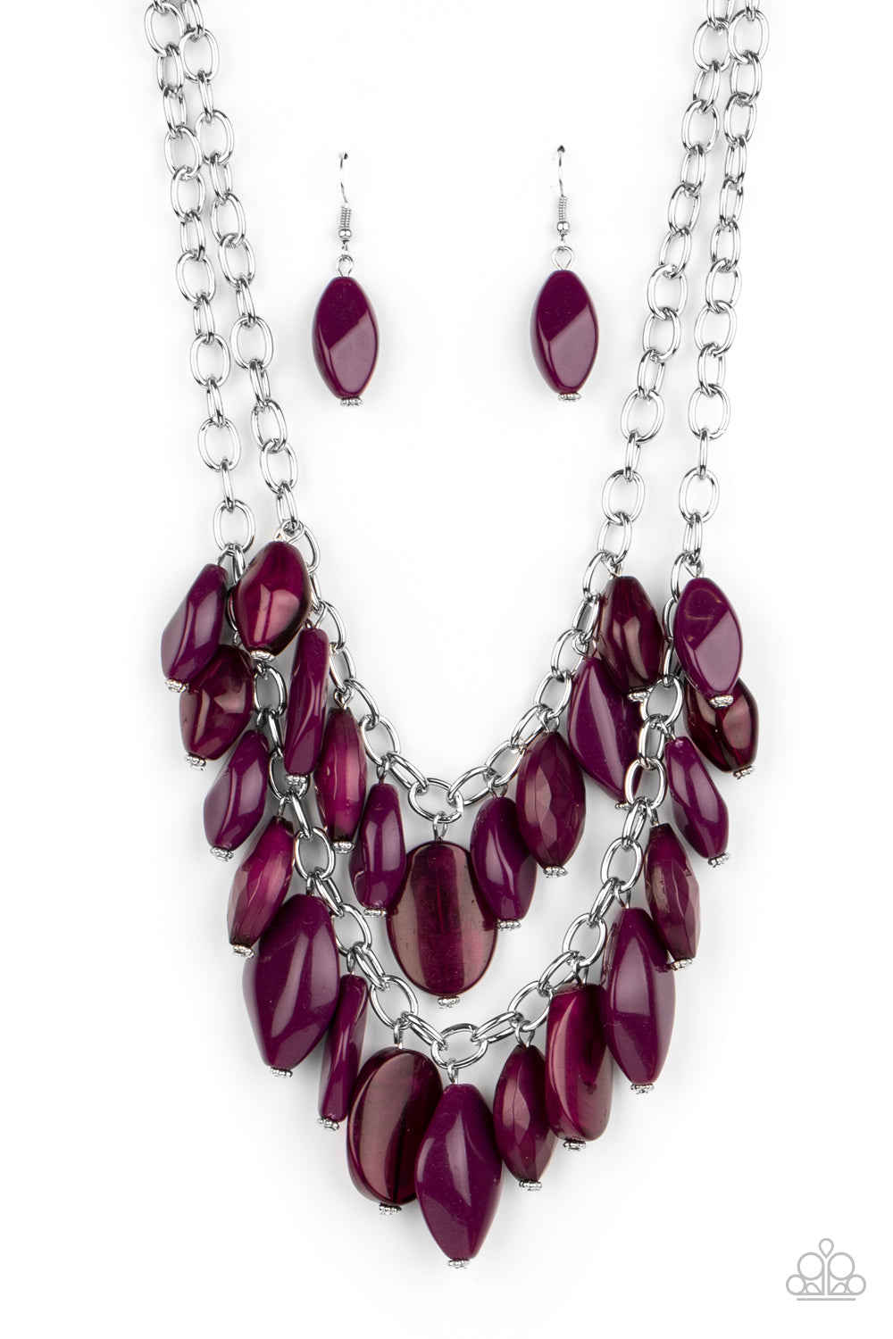 Palm Beach Beauty - Purple Necklace with Matching Earrings