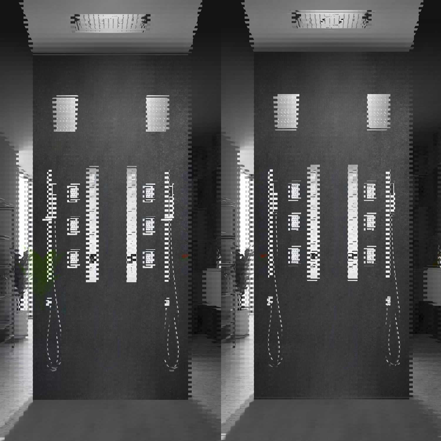 ALAMERE 36 IN DUAL SHOWERHEAD 7 FUNCTIONS COMPLETE LED MUSIC SHOWER SYSTEM