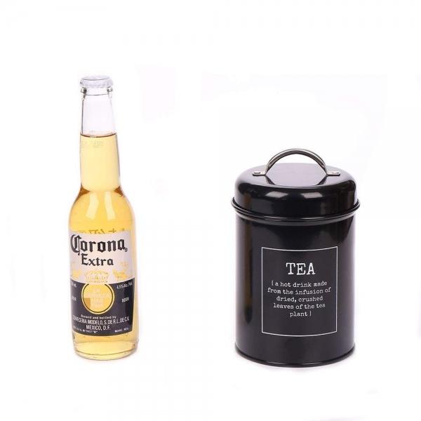 3-Piece Metal Food Storage Tin Set for Coffee, Tea, and Sugar with Airtight Lid