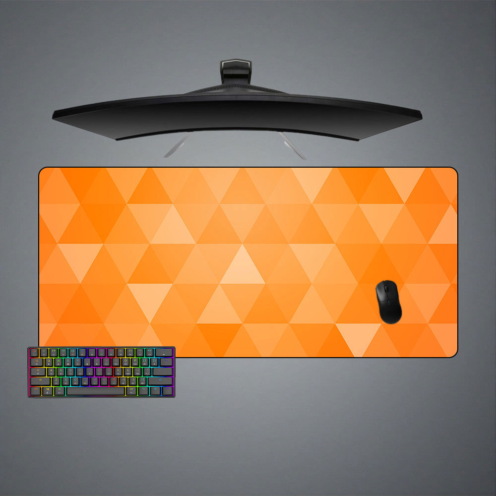 Orange Triangles Design Gaming Mouse Pad for Computer Desk (M-XXL Size)