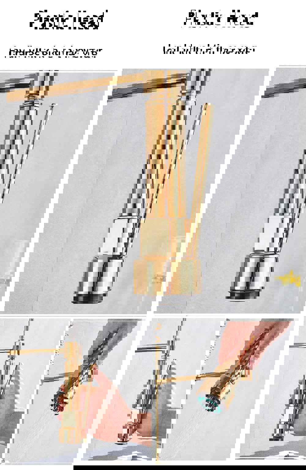 MIRODEMI® Wall Mounted Swivel Side Sprayer Dual Spout Kitchen Tap