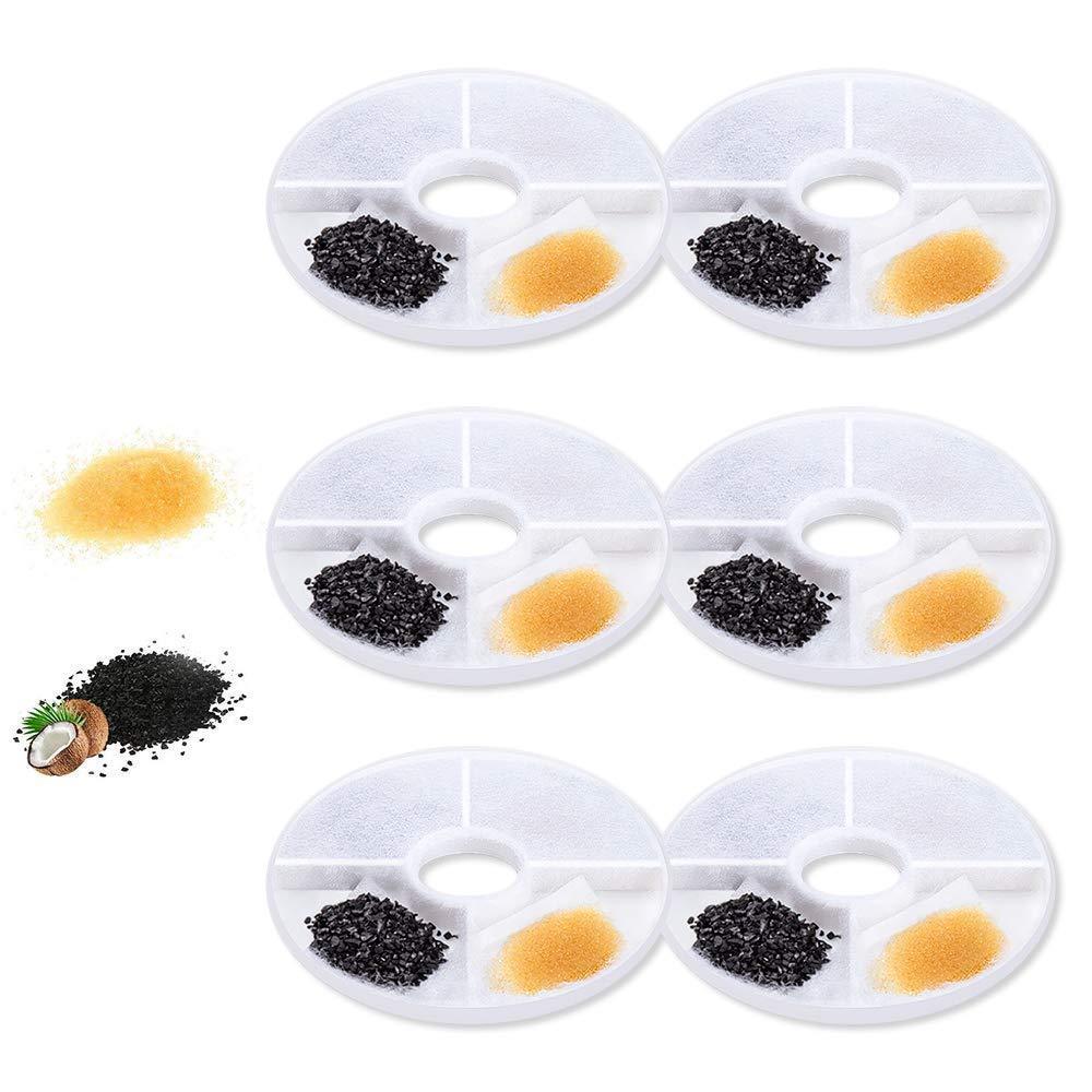 DELOMO 6 Pack Filters Replacement for Catit Flower Fountain & Catit Design Senses Fountain