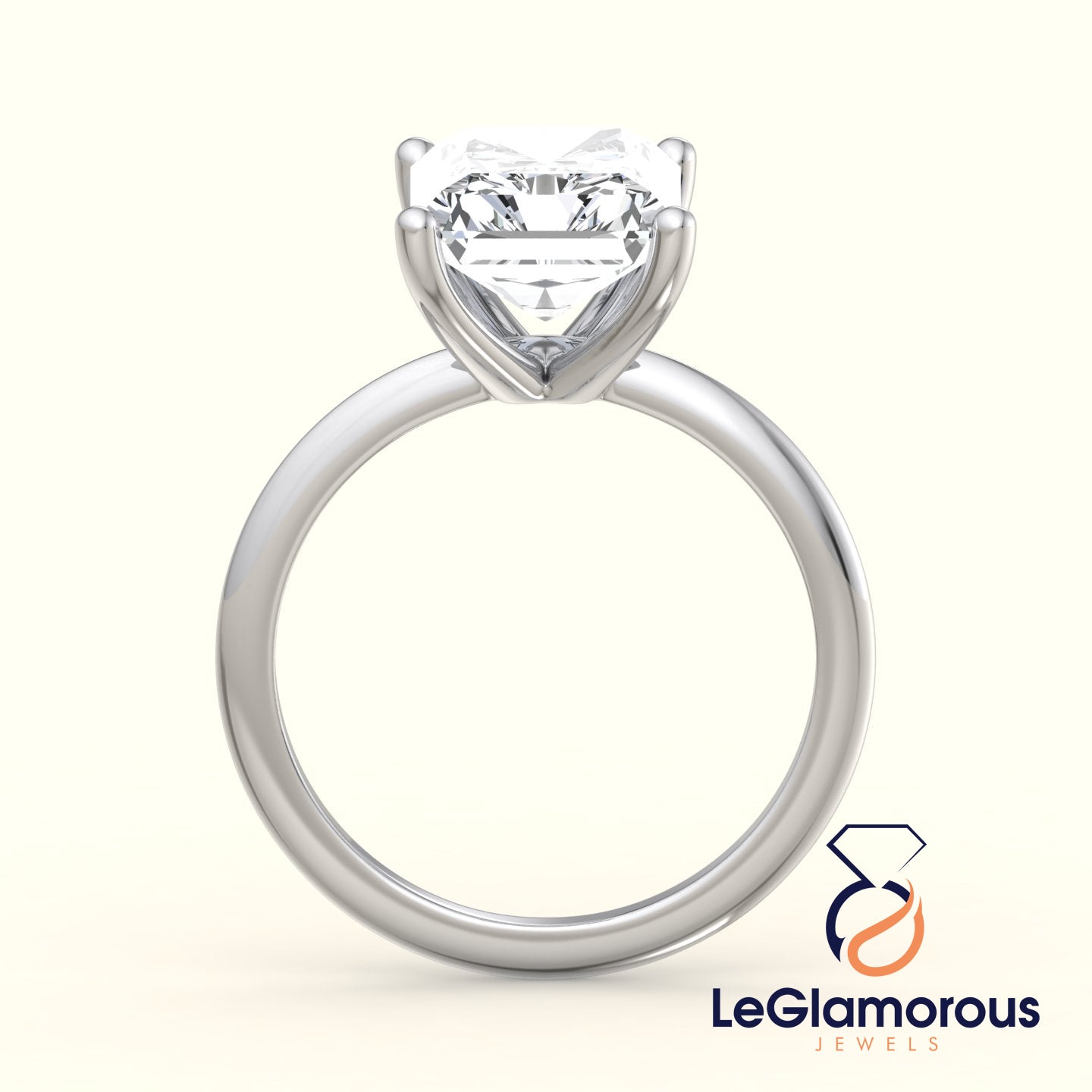 Radiant Solitaire Lab Grown Diamond Engagement Ring - 4.00 Carat IGI Certified