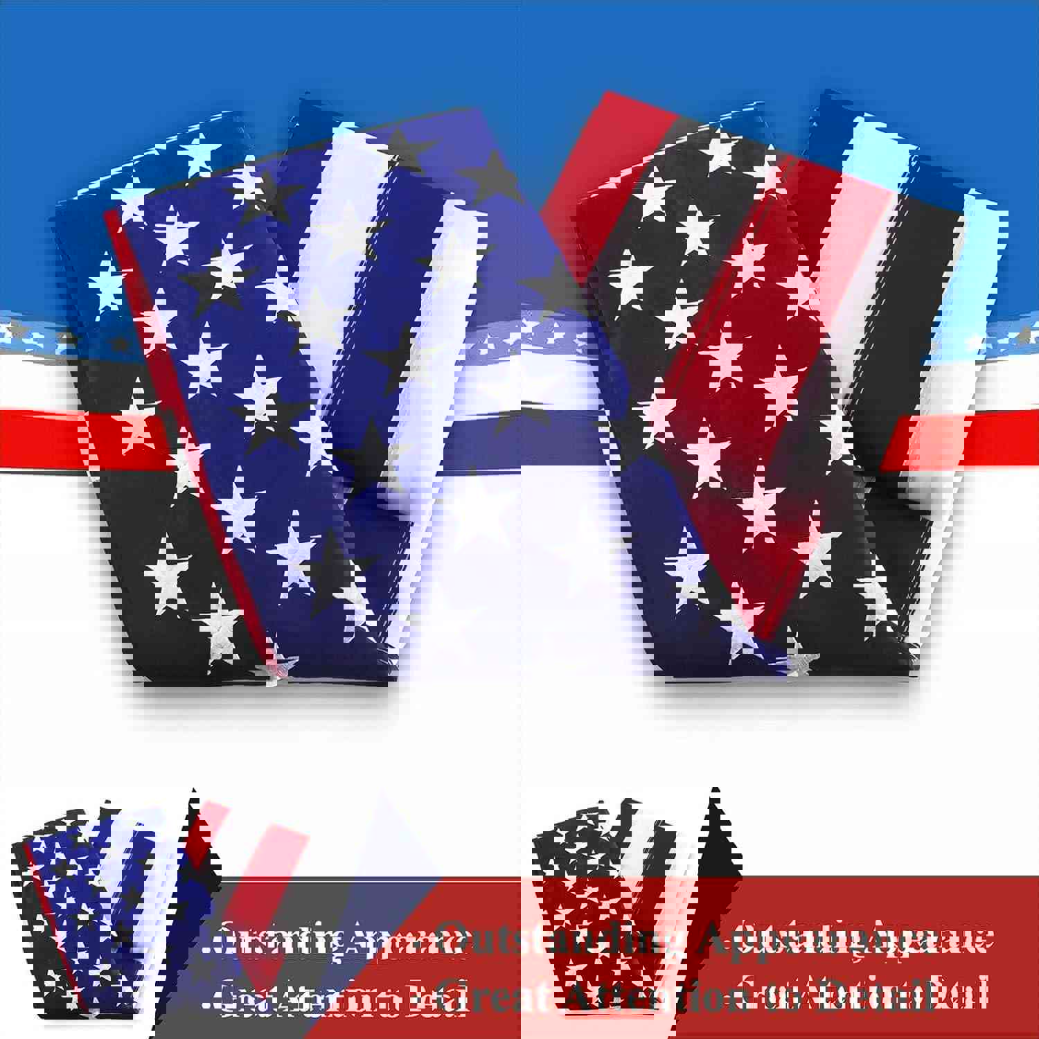 G128 - Premium American USA US Flag 3x5 ft with Embroidered Stars and Sewn Stripes for Indoor & Outdoor Use