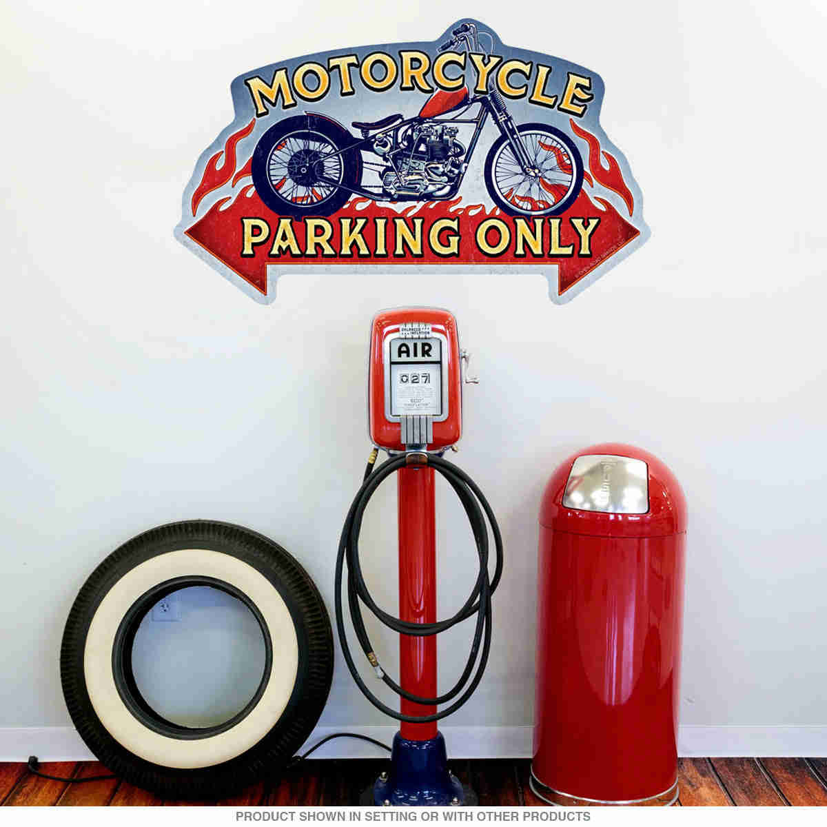 Motorcycle Parking Only Wall Decal - Premium Removable Sticker for Garage and Man Cave