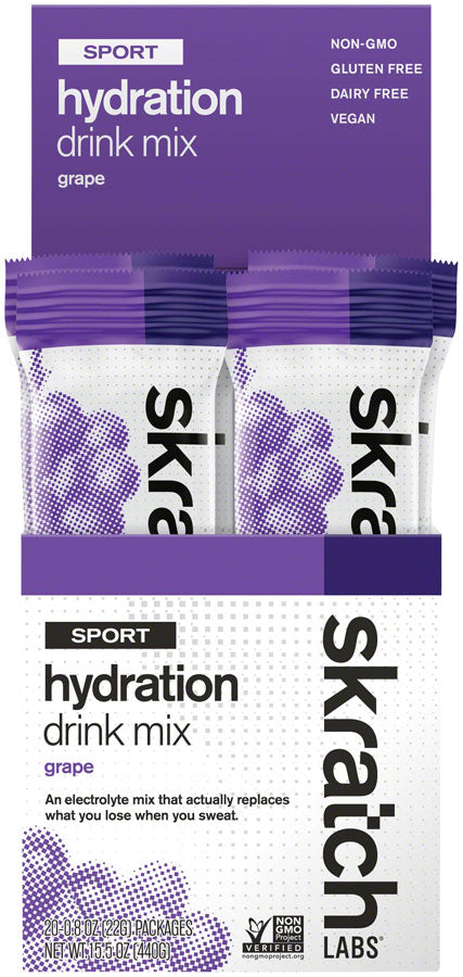 Skratch Labs Sport Hydration Drink Mix - Grape Single Serving 20 Pack