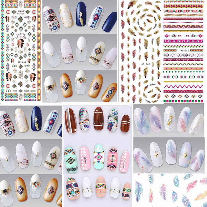 Flowers Butterflies Pattern Decals Water Transfer Nail Art Stickers