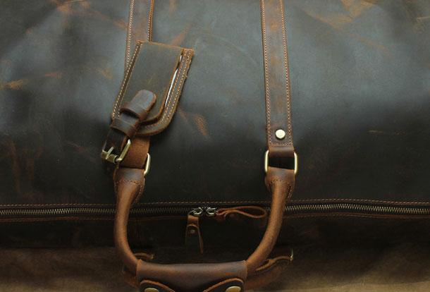Leather Men's Weekender Travel Duffle Bag Vintage Overnight Bag