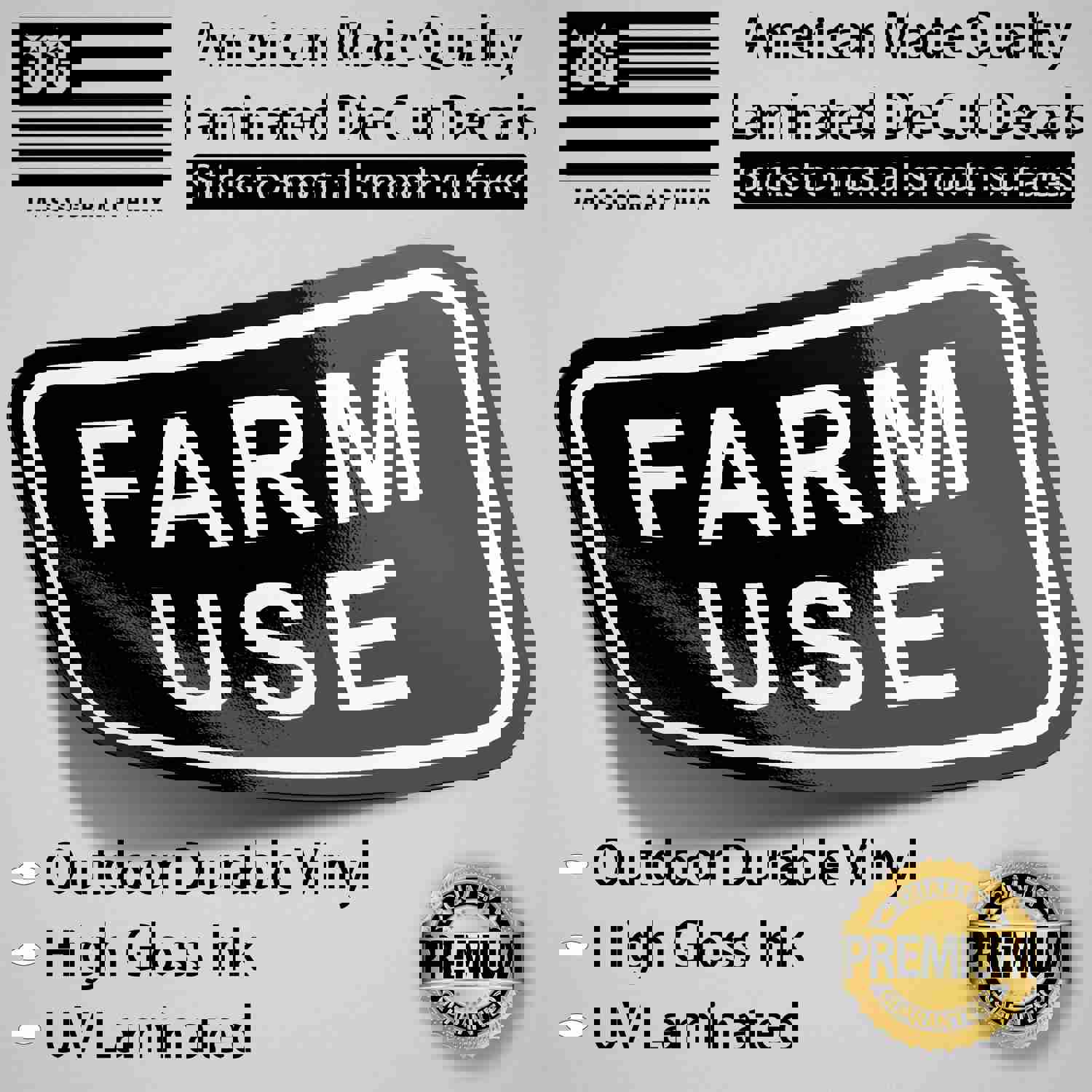 Farm Use Decal Pack of 4 Stickers - High-Quality Vinyl Decals for Farming Enthusiasts
