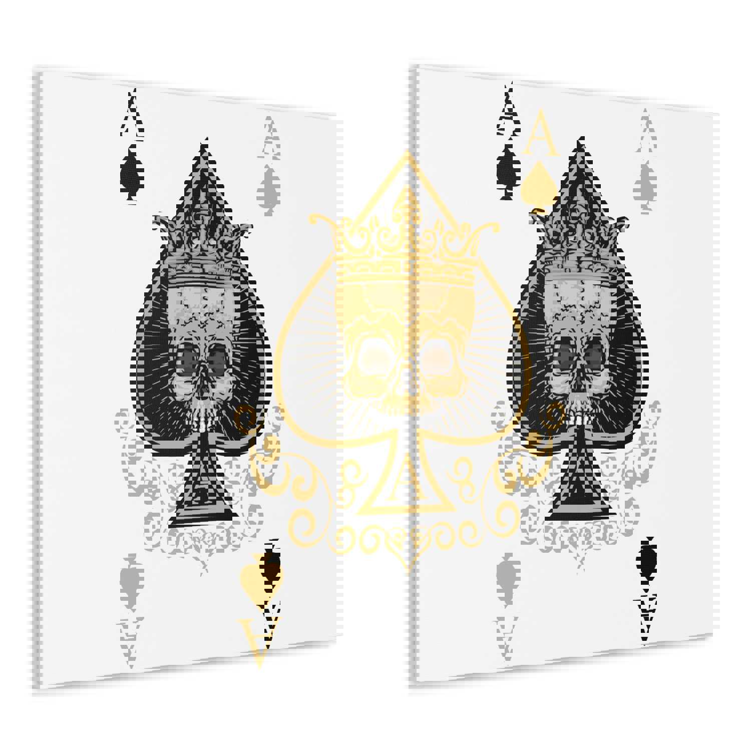 Gothic Ace Of Spades Playing Card Canvas Wall Art - Ready-to-Hang Home Decor