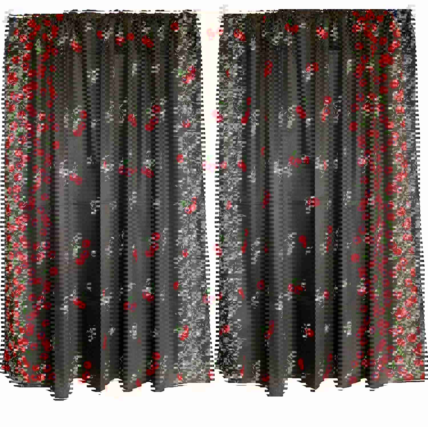 Cotton Curtain with Fruits Print - 58 Inch Wide with Cherry Border