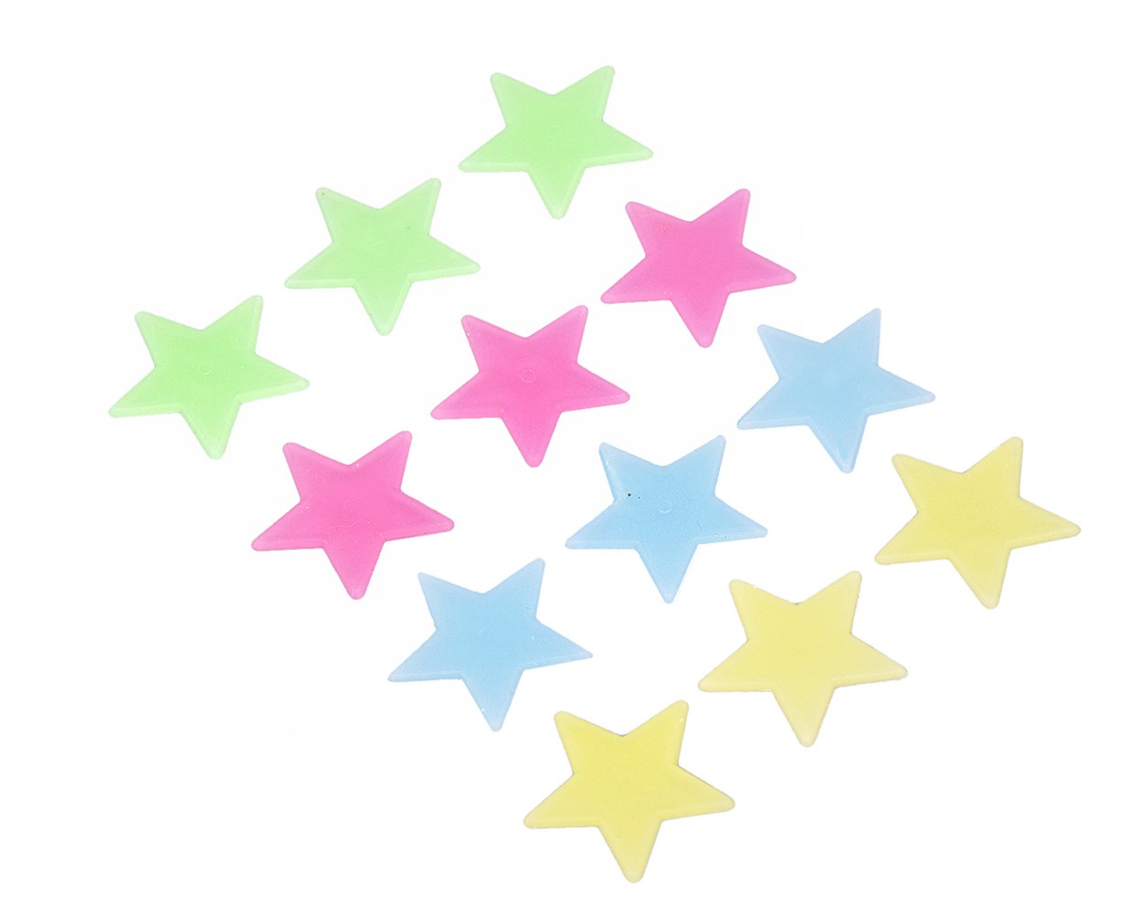 100 Pieces Luminous Star Shaped Wall Stickers for Bedroom Decoration