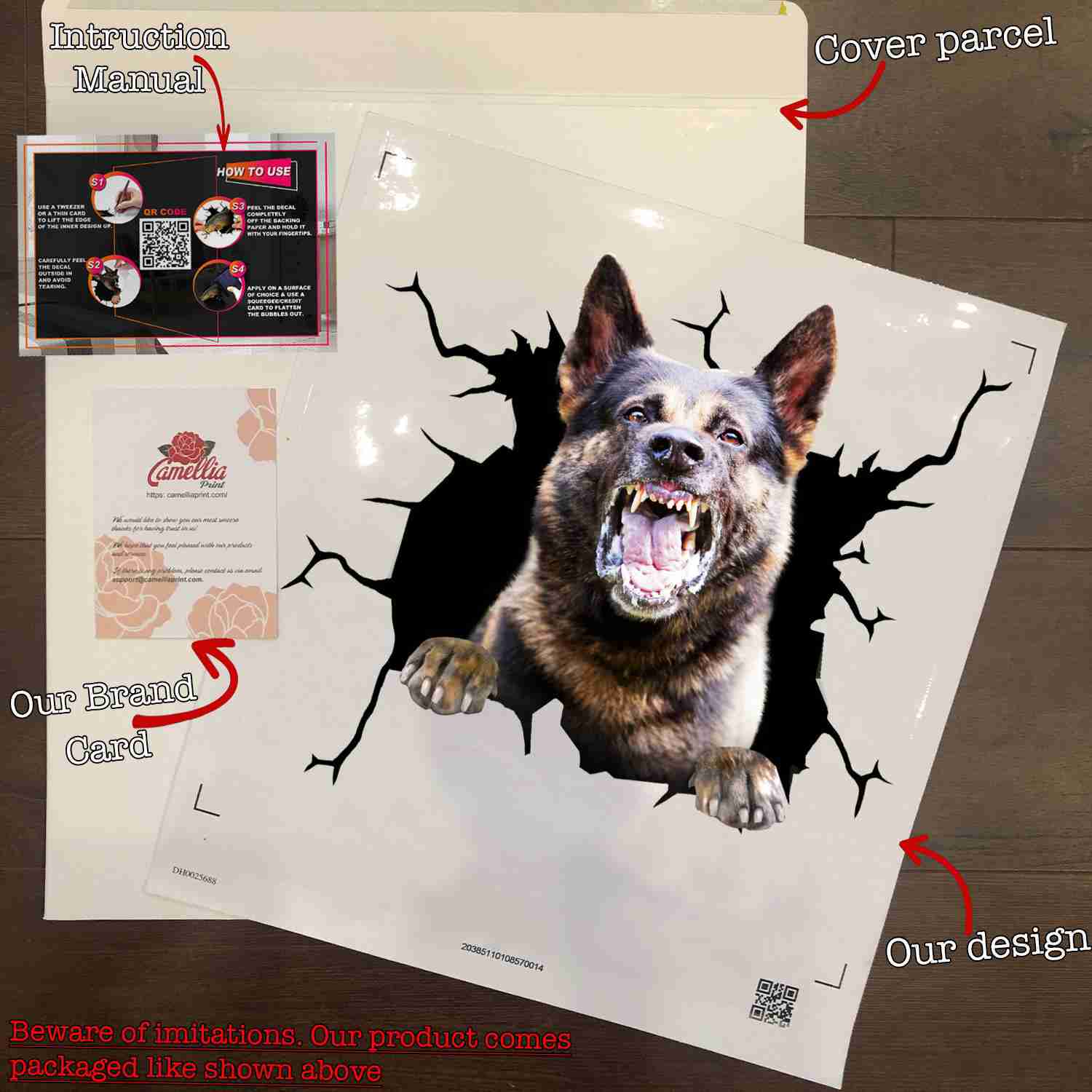 Angry German Shepherd Stickers - Crack Sticker Kawaii Corny Jokes Custom Wall Decal Birthday Gift Ideas