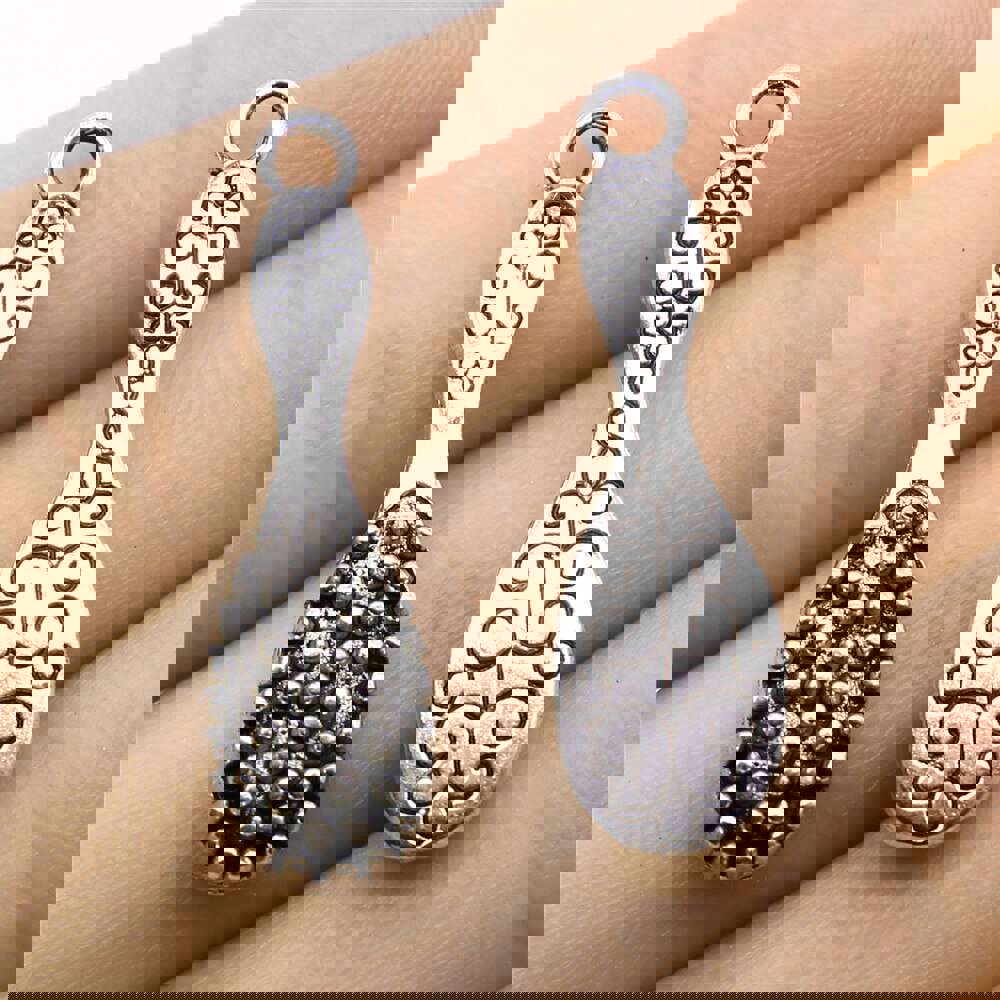 WYSIWYG 10pcs 10x33mm Antique Silver Comb Charms for Jewelry Making