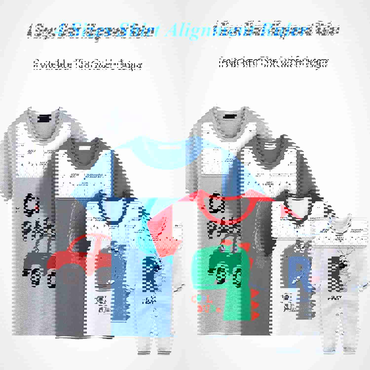 4 Pack T-Shirt Alignment Ruler for Sublimation and Heat Press