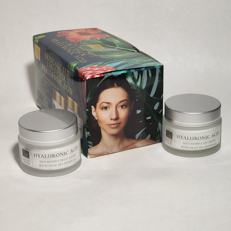 Hyaluronic Acid Anti-Wrinkle Skincare Set Day & Night Cream with Dead Sea Minerals