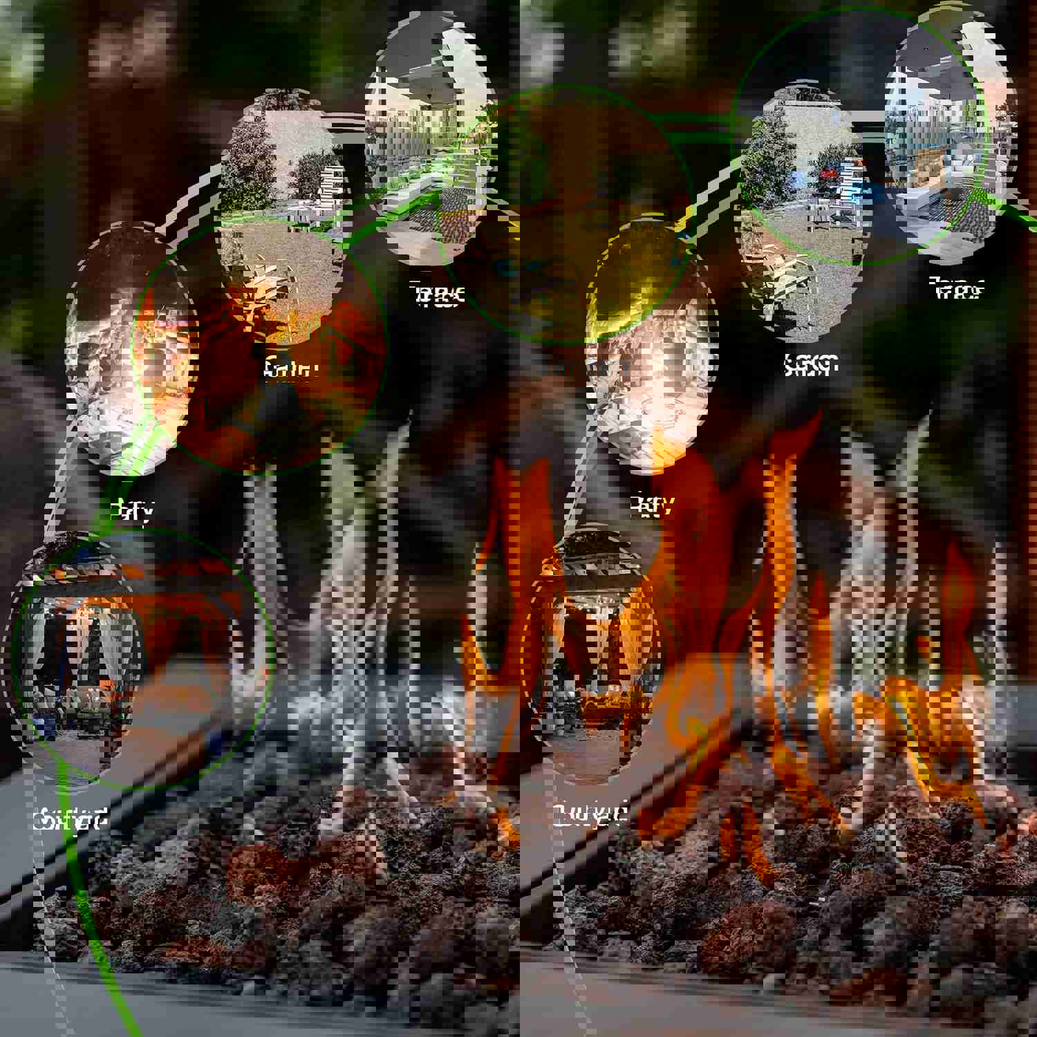 28 Inch Outdoor Propane Fire Pit Table with 50000BTU, Lava Stone & ETL Certification