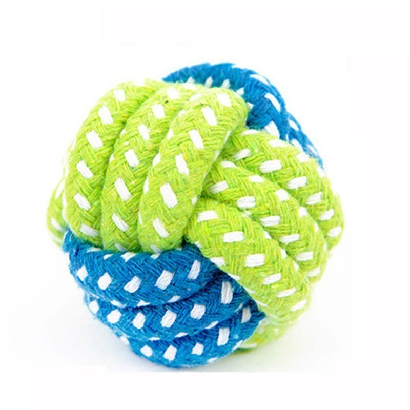 1PC Eco-Friendly Dog Chew Toy - Green Rope Ball for Teeth Cleaning & Training
