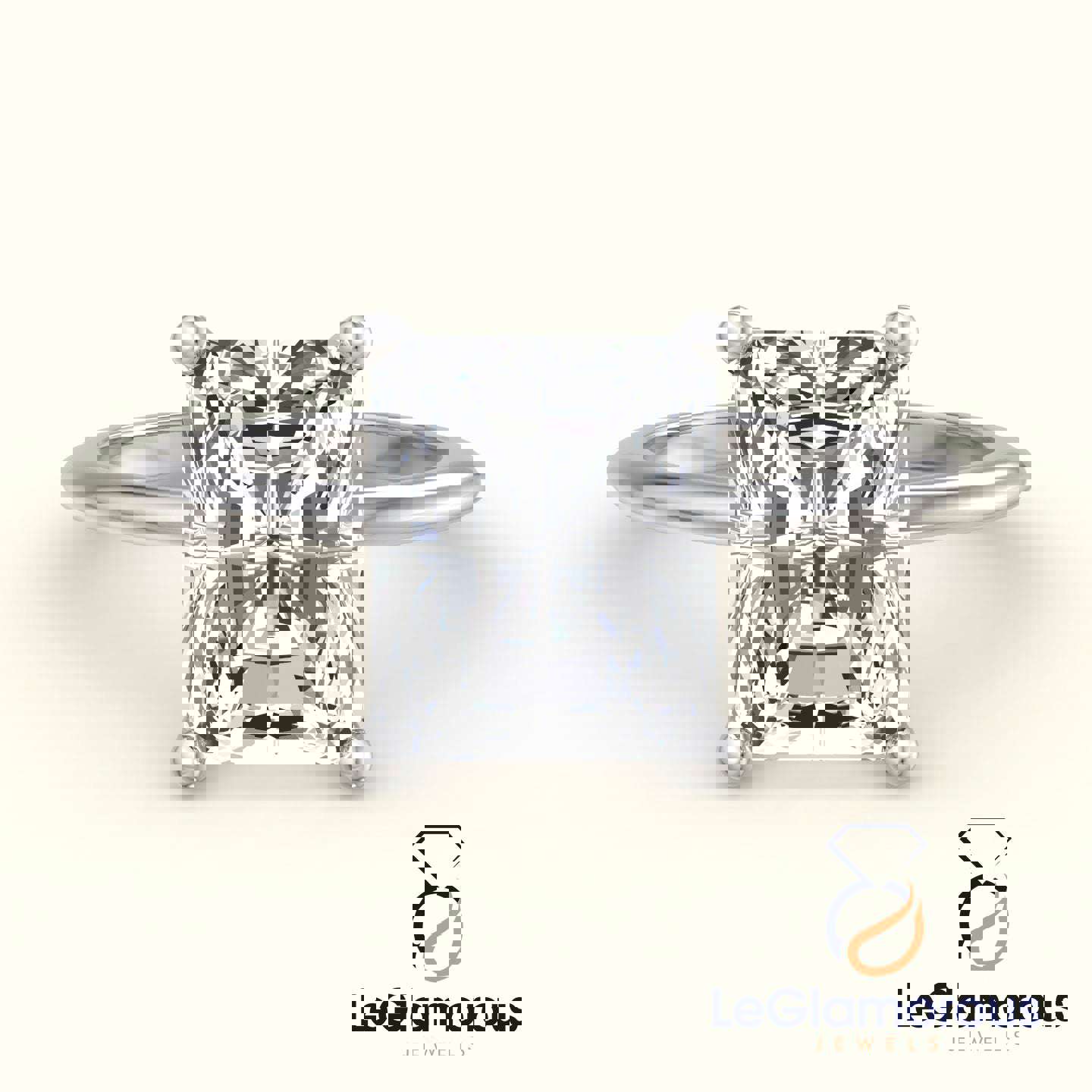 Radiant Solitaire Lab Grown Diamond Engagement Ring - 4.00 Carat IGI Certified