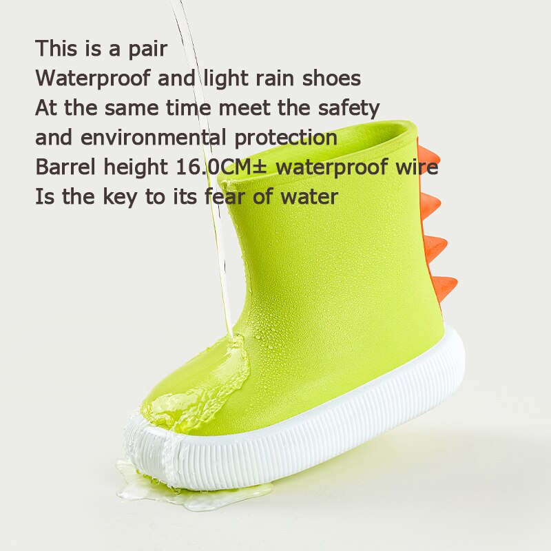 Cute Mario Cartoon Dinosaur Children Rain Boots for Girls and Toddlers