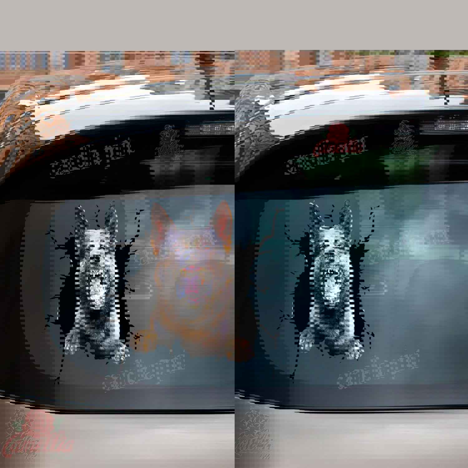 Angry German Shepherd Stickers - Crack Sticker Kawaii Corny Jokes Custom Wall Decal Birthday Gift Ideas