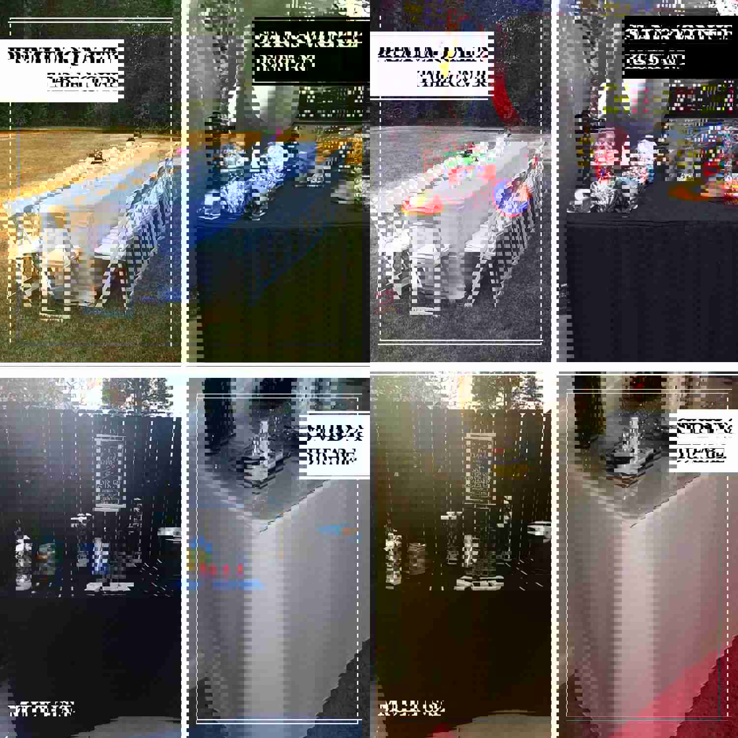 6ft Purple Fitted Polyester Rectangular Table Cover