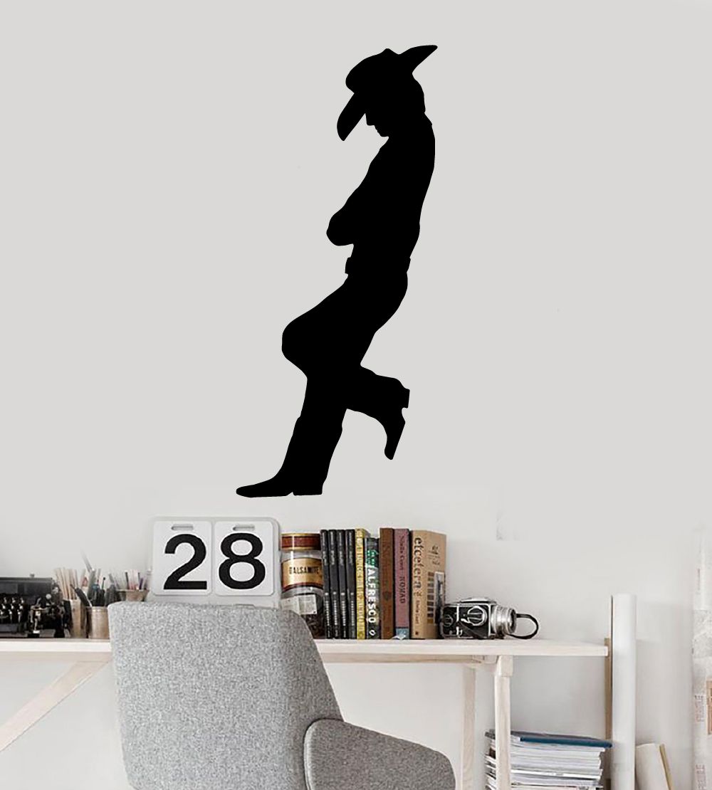 Cowboy Vinyl Wall Art Sticker Decal - Real Cowboy Attire Design