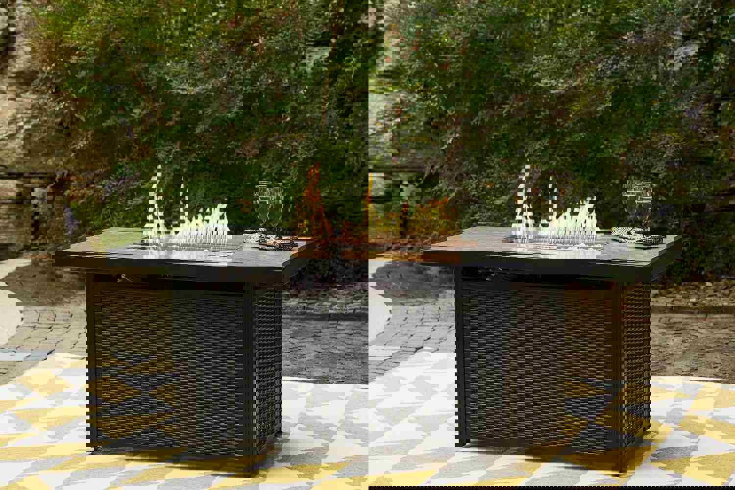 Beachcroft Rectangular Fire Pit Table for Outdoor Living