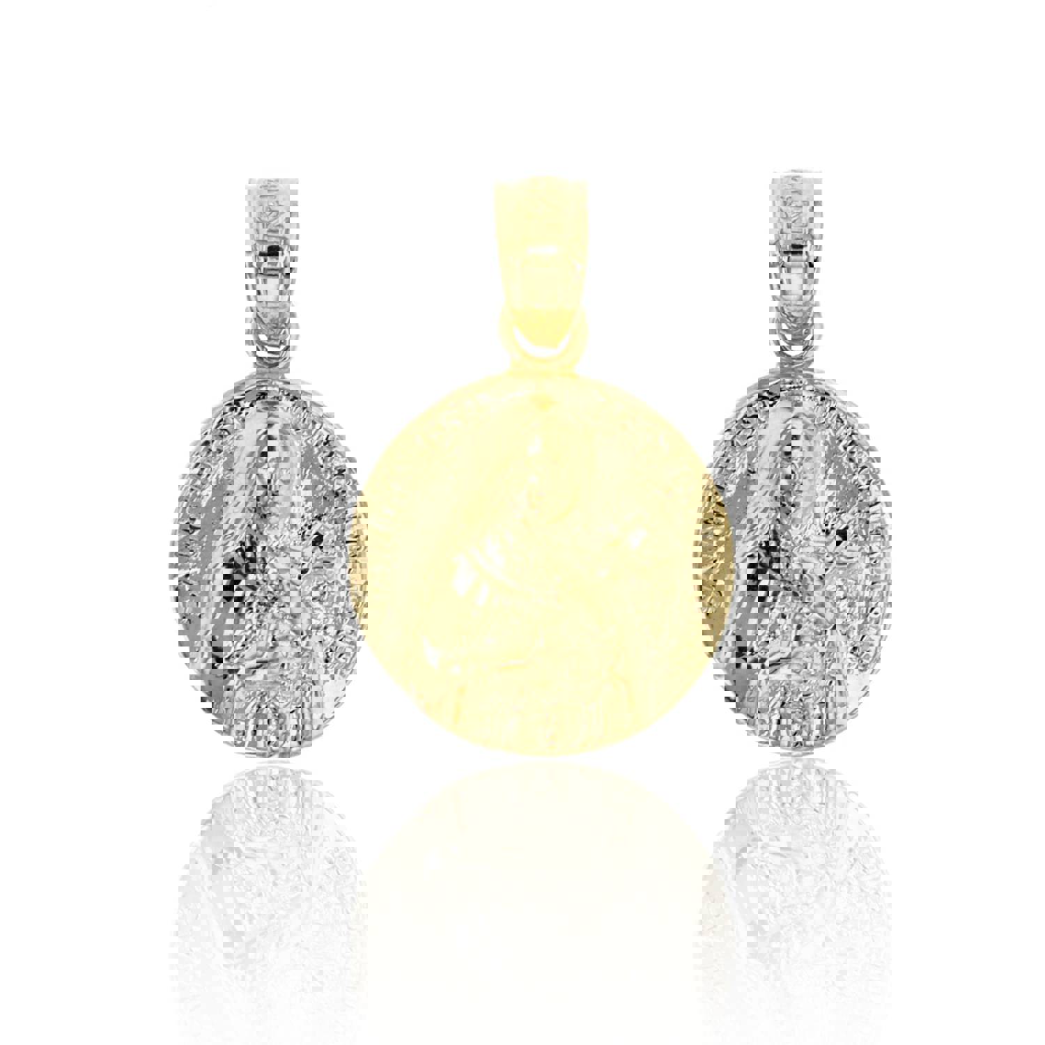 14K Yellow Gold Polished Saint Teresa Medal Charm Pendant