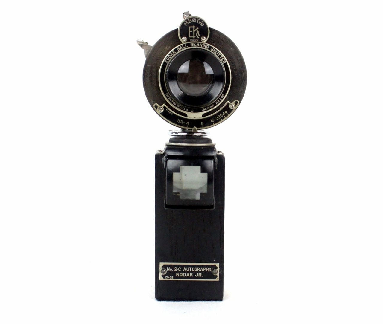 Steampunk Wine Bottle Stopper with Stand - Vintage Kodak 2C JR Folding Camera