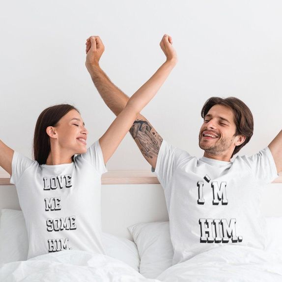 Charming Love Me Some Him/Im Him Couples Matching Outfits Set - Perfect Wedding & Anniversary Gift