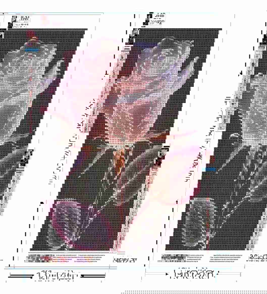 Diamond Painting Kit - Glass Rose Pink Neon Floral DIY Craft