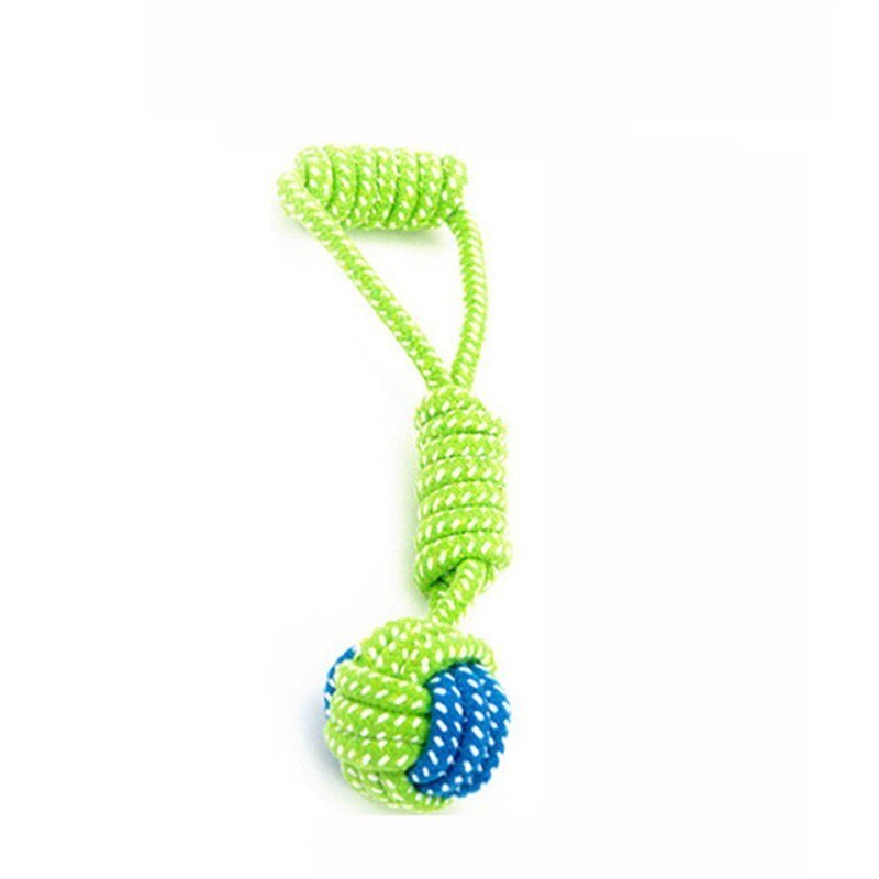 1PC Eco-Friendly Dog Chew Toy - Green Rope Ball for Teeth Cleaning & Training
