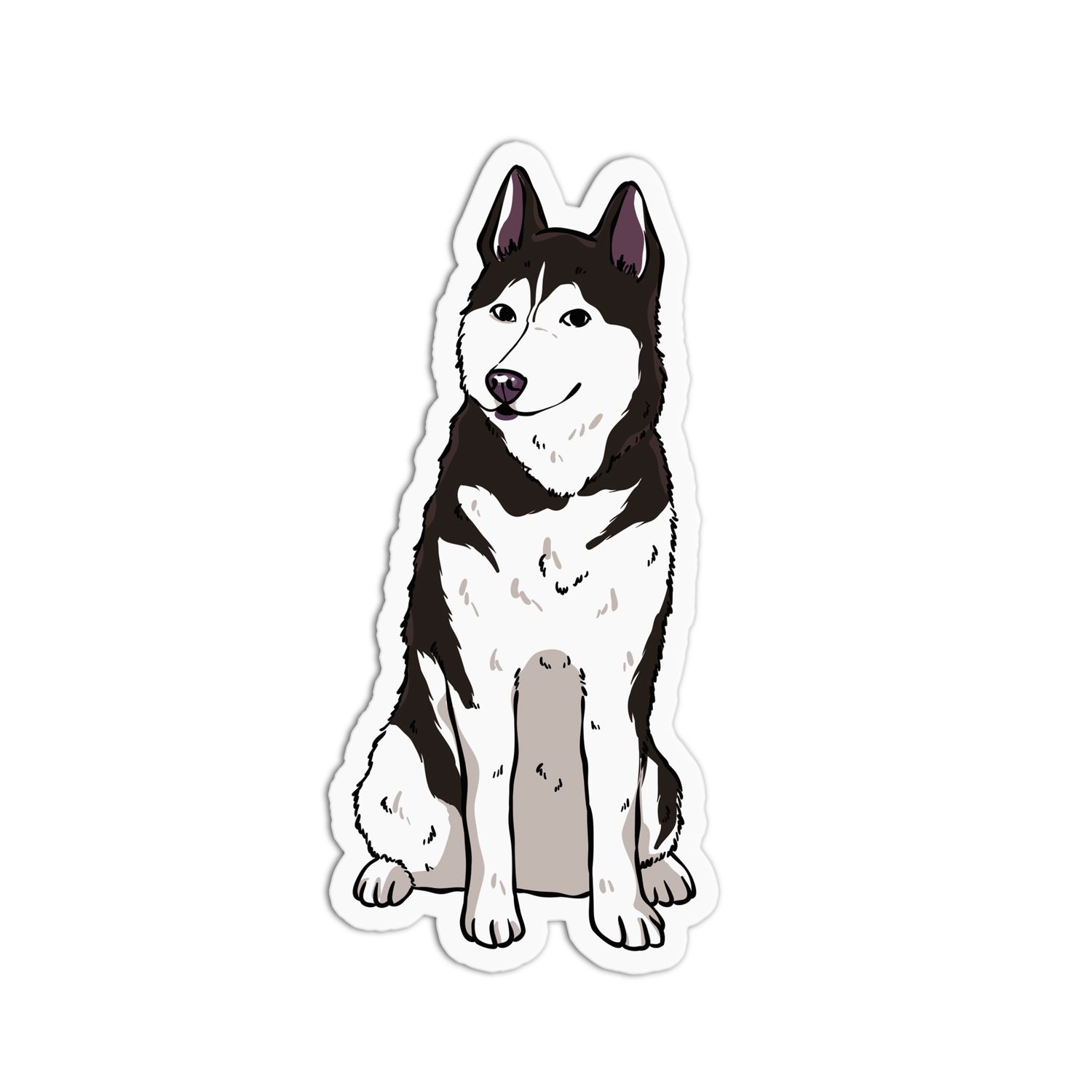 Siberian Husky Dog Sticker - Waterproof and Dishwasher Safe