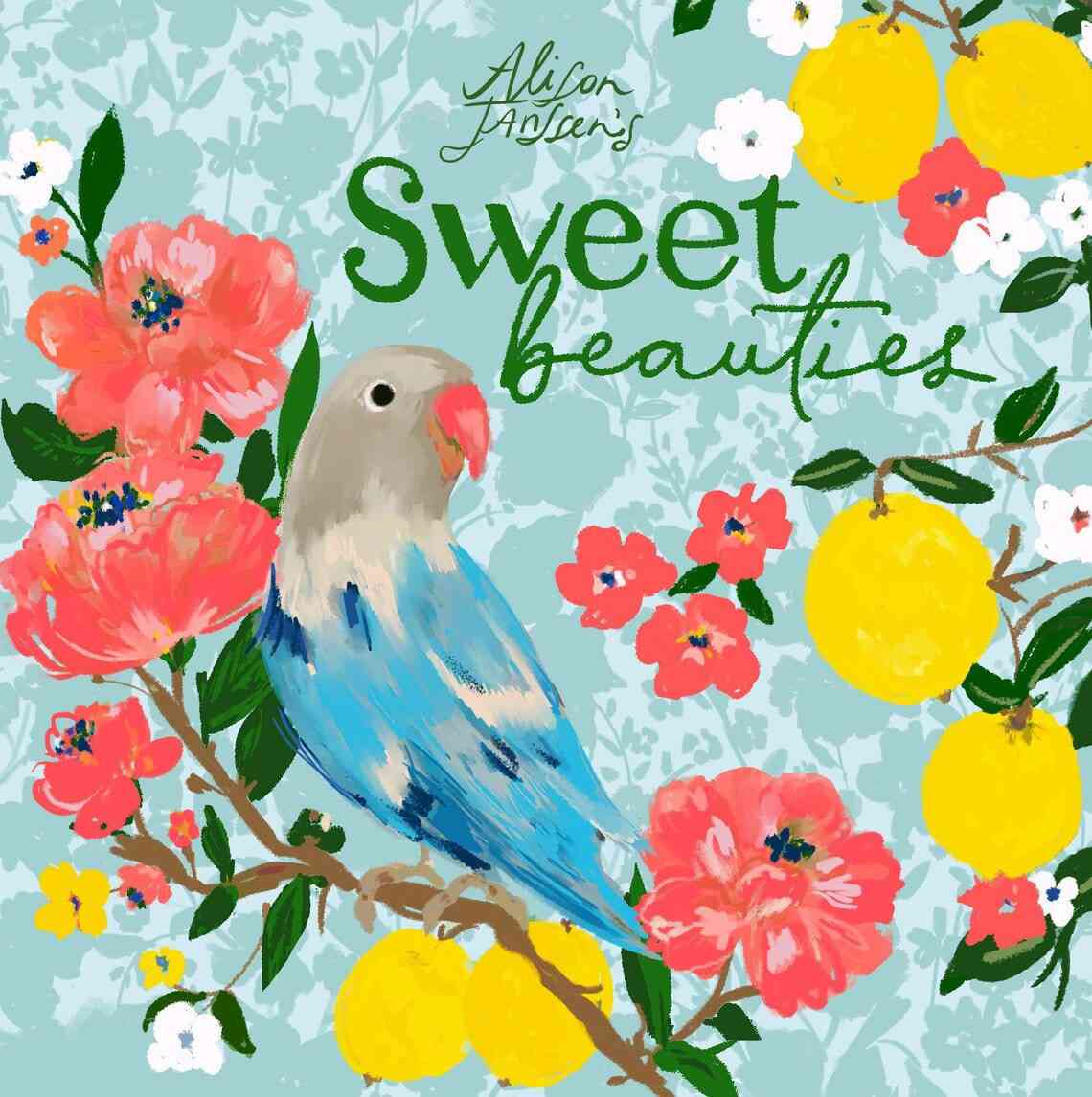 Blue Hills - Sweet Beauties - Alison Janssen - Matte Finish Extra Wide GOT Organic & BPA Free Laminated Fabric