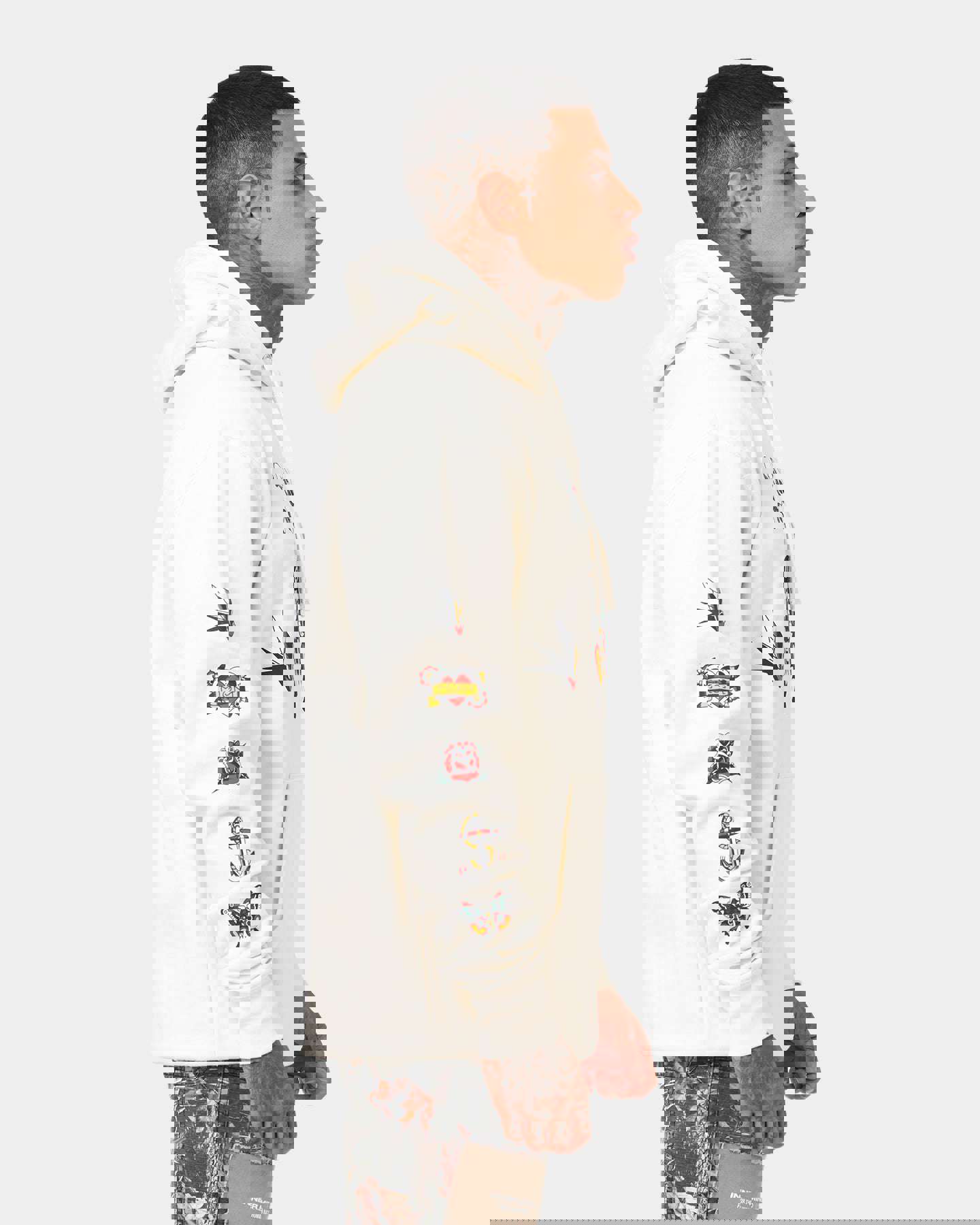 Rats Get Fat Tattoo Print Hoodie Bone