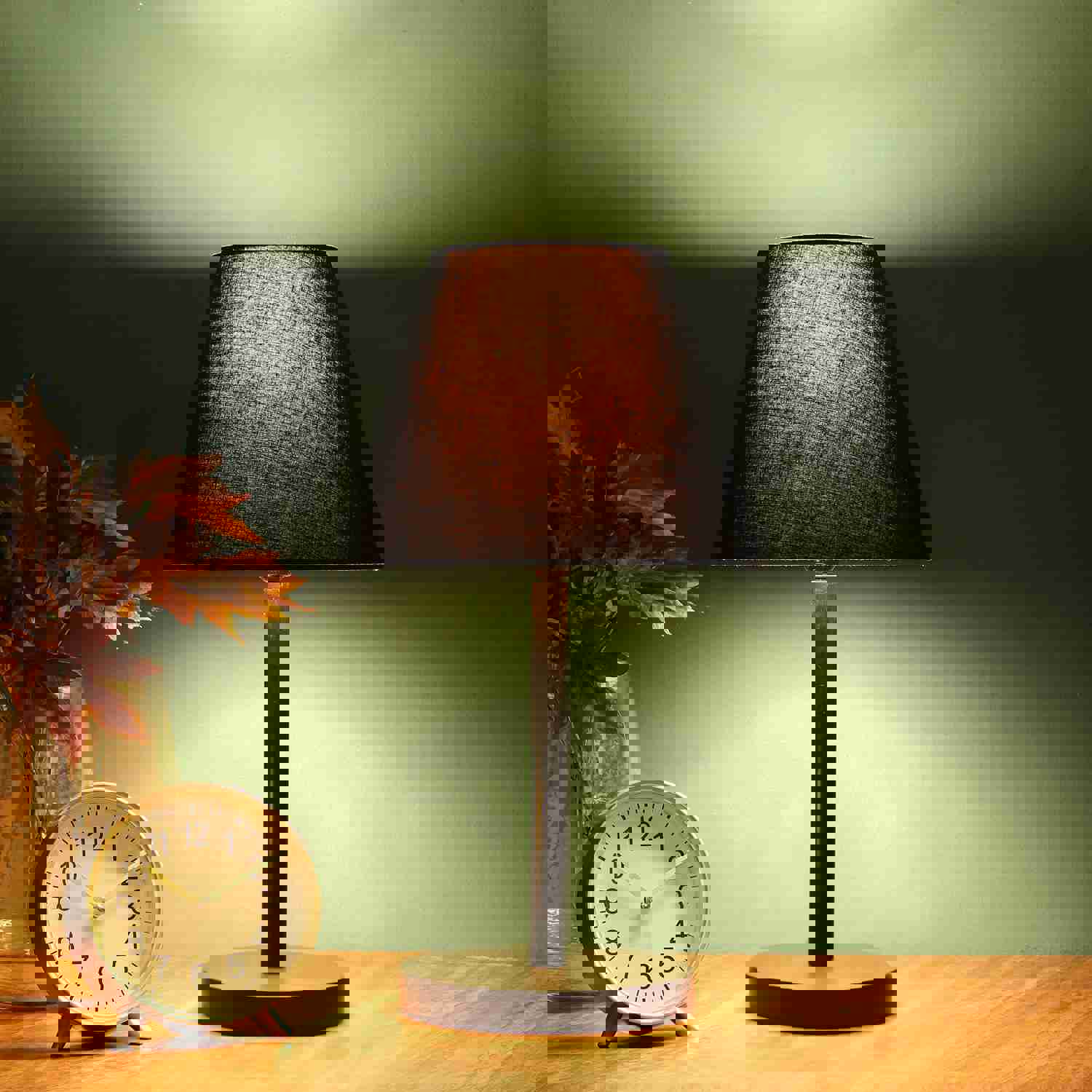 BTR CRAFTS Raven Black Metal Table Lamp Conical Shade (Pack of 2)