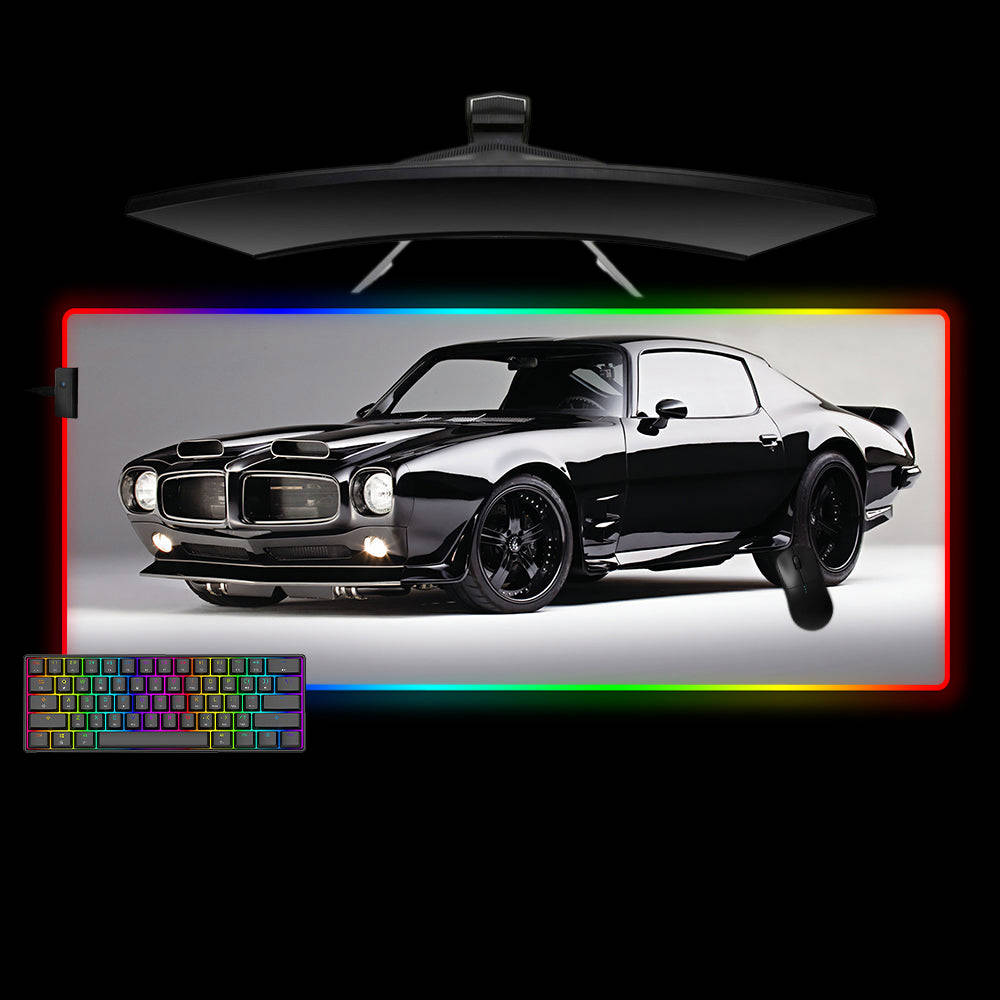 Black Firebird Design RGB Gaming Mouse Pad with LED Strip - M-XXL Size