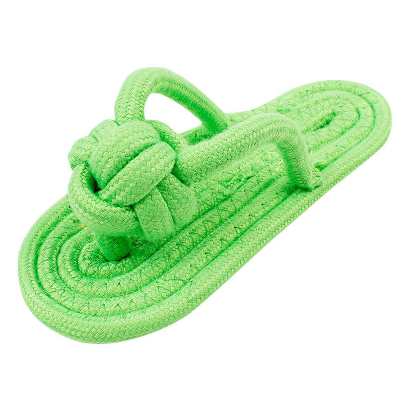 1PC Eco-Friendly Dog Chew Toy - Green Rope Ball for Teeth Cleaning & Training