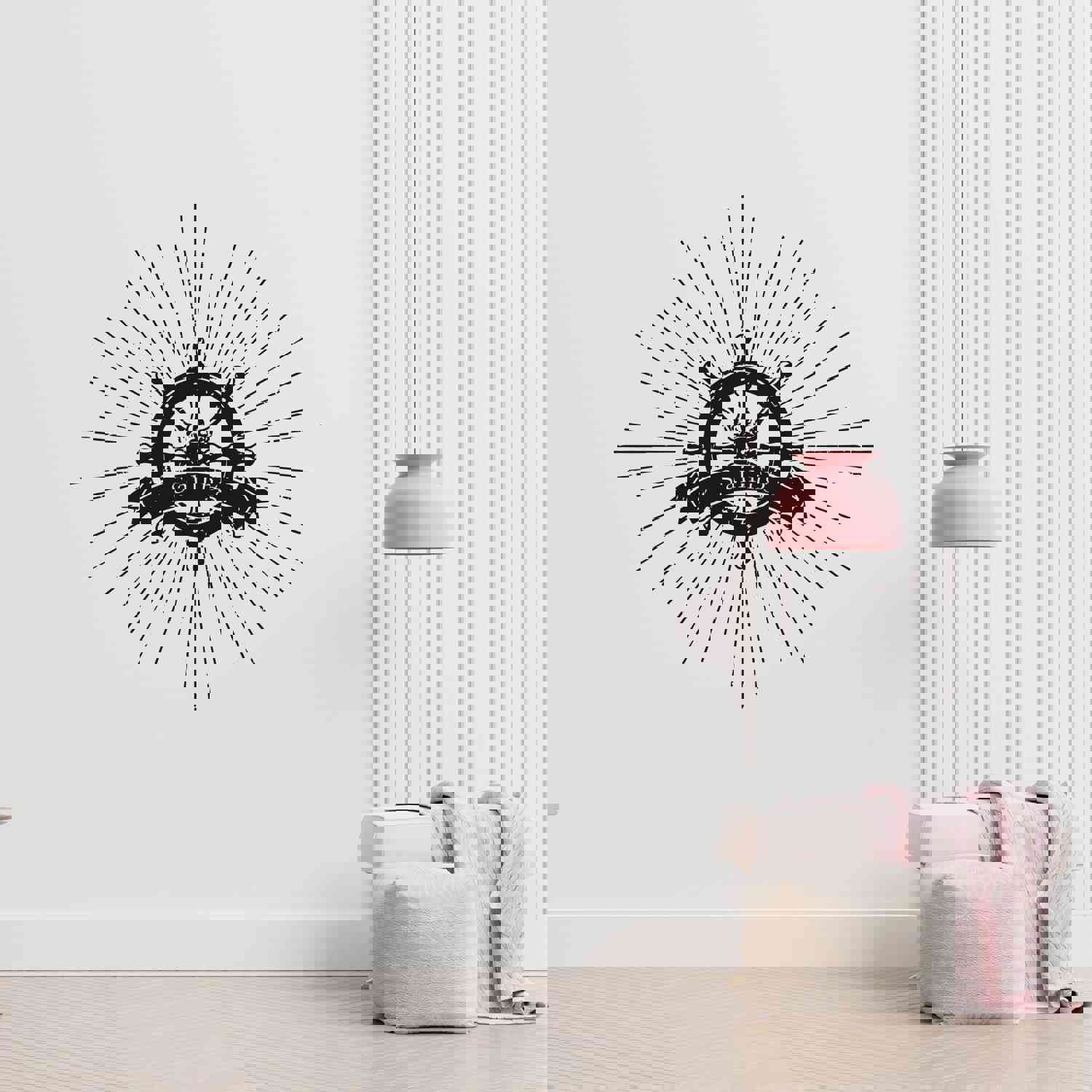 Sailing Quotes Vinyl Wall Sticker - Ship Wheel Galver Boats Sailing Decal