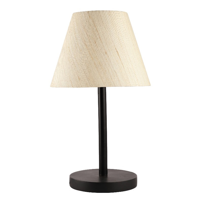 BTR CRAFTS Raven Black Metal Table Lamp with Conical Lampshade for Modern Home Decor