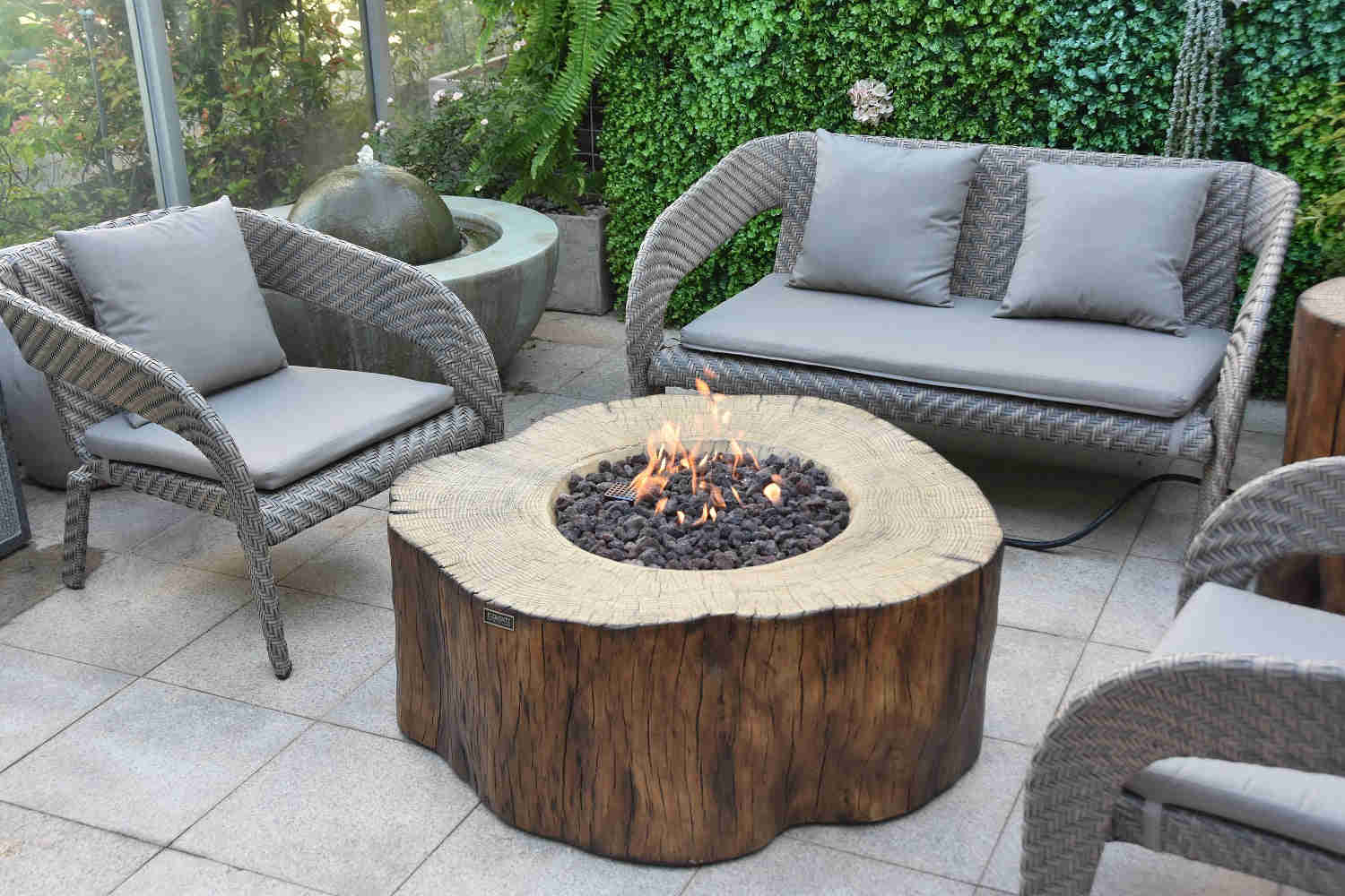 Manchester Outdoor Fire Pit Table - Select Fuel Type