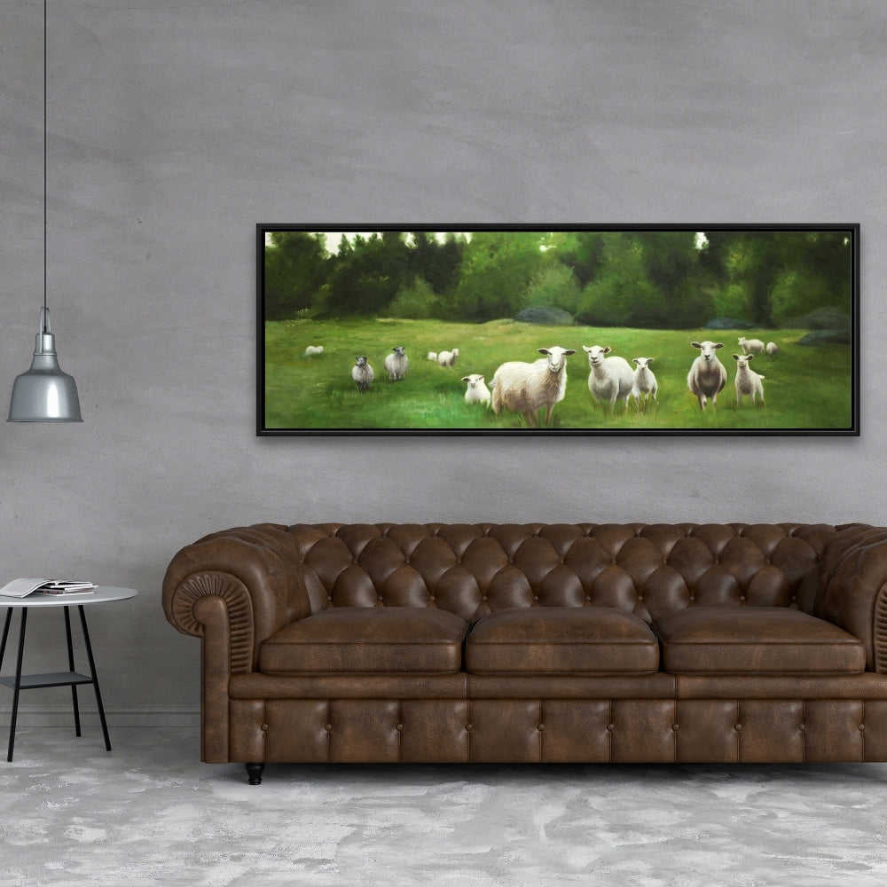 Fields Of Sheep, Fine Art Gallery Wrapped Canvas 16x48