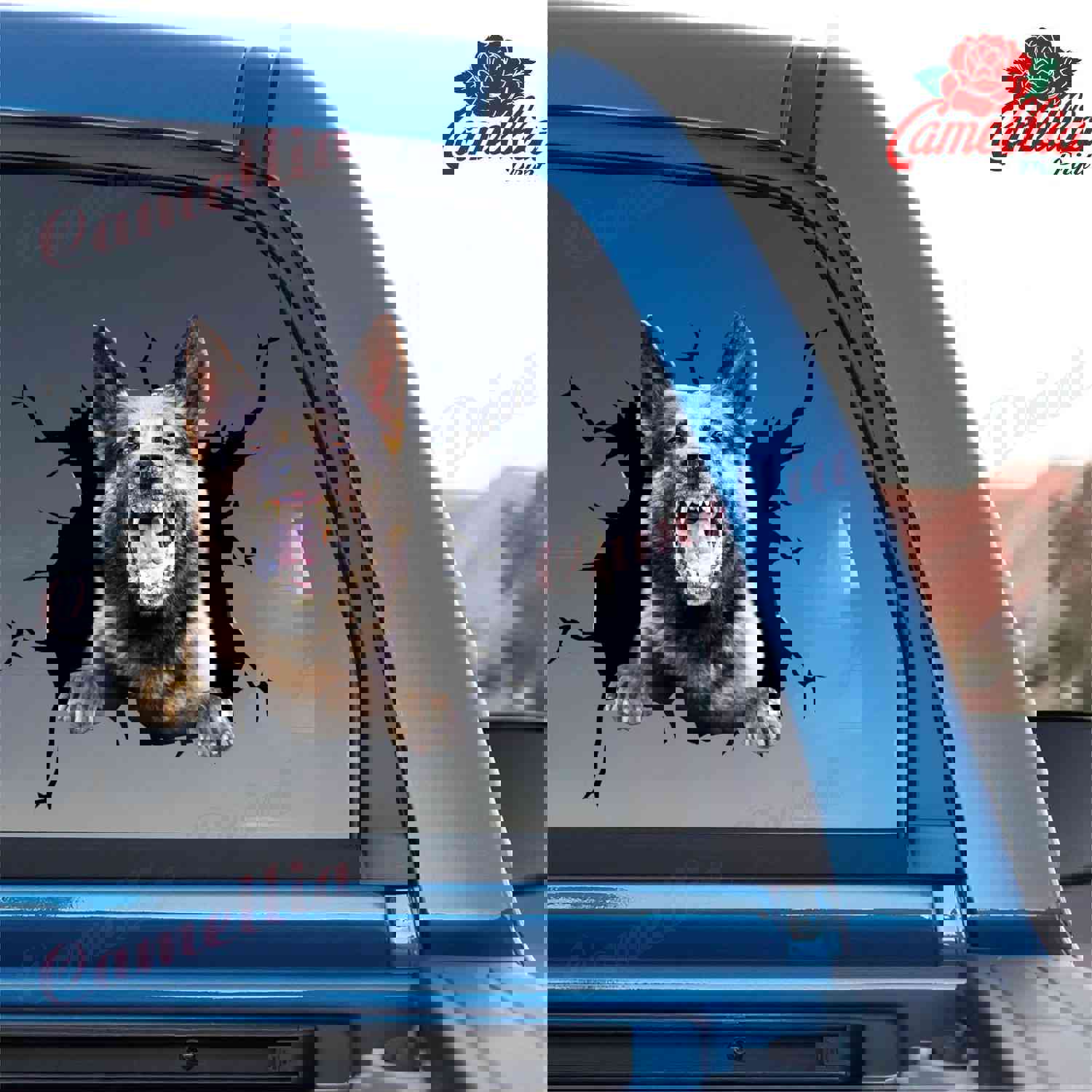 Angry German Shepherd Stickers - Crack Sticker Kawaii Corny Jokes Custom Wall Decal Birthday Gift Ideas