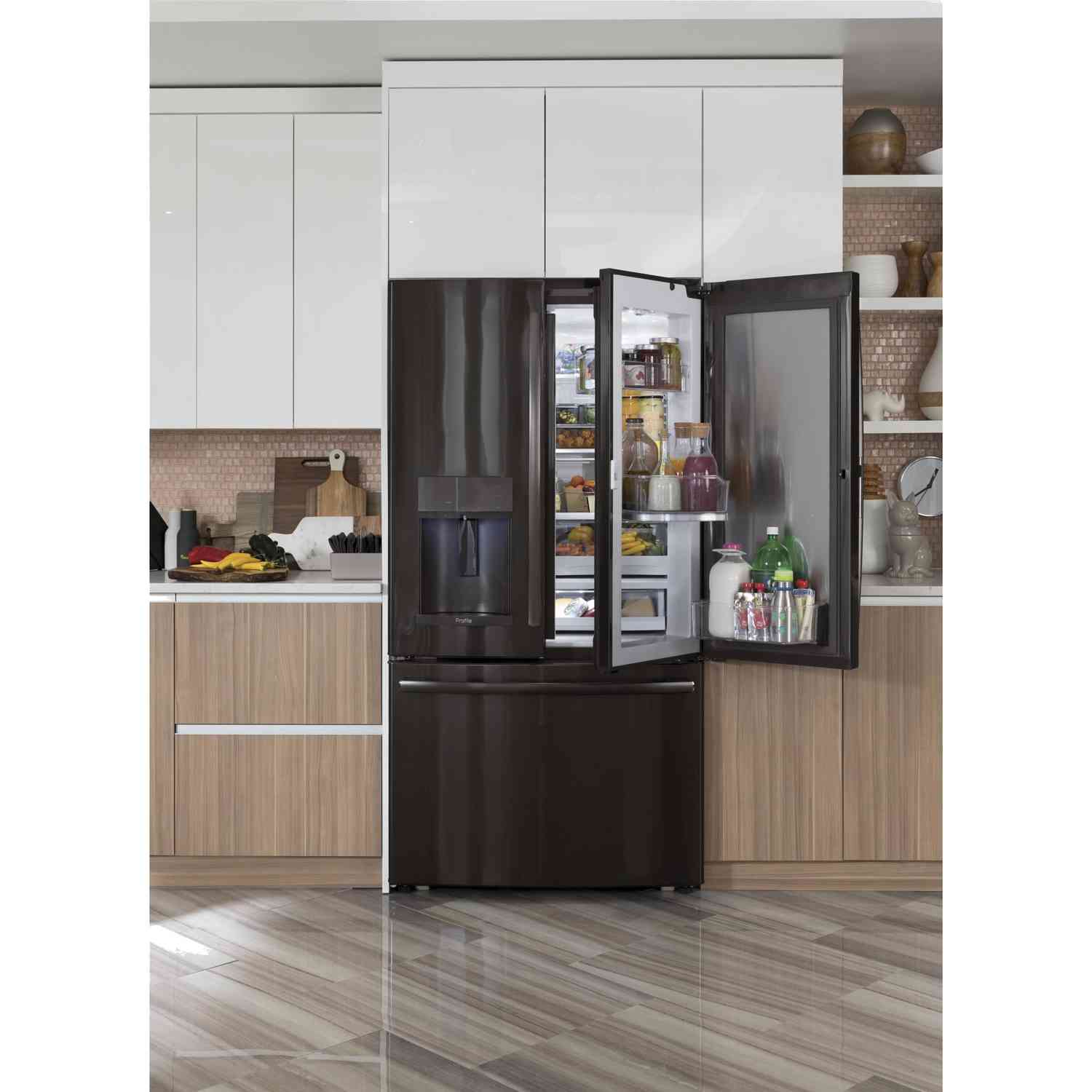 GE Profile 36-inch, 22.1 cu.ft. Counter-Depth French 3-Door Refrigerator with External Water and Ice Dispenser