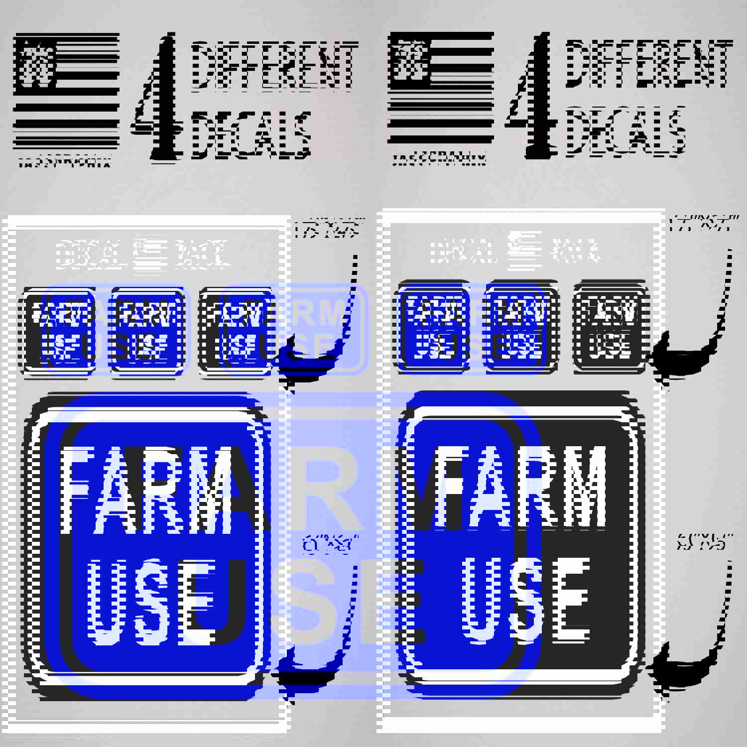 Farm Use Decal Pack of 4 Stickers - High-Quality Vinyl Decals for Farming Enthusiasts