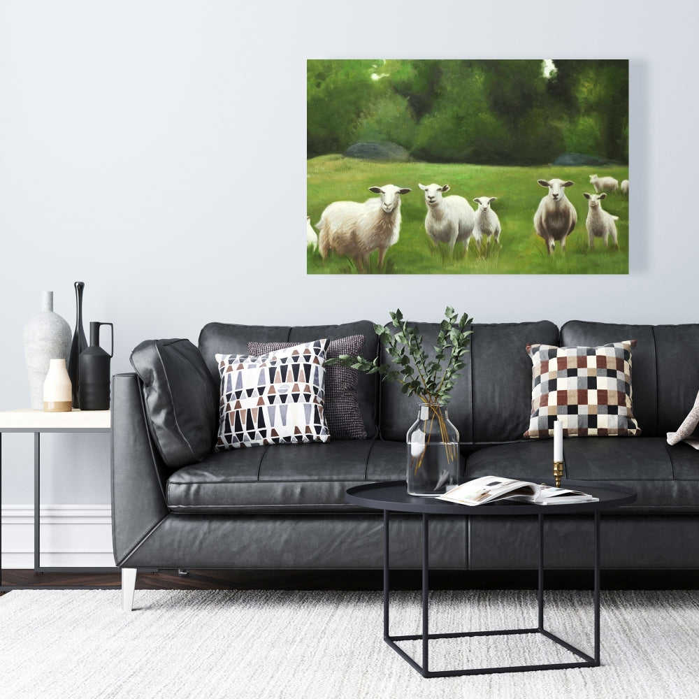 Fields Of Sheep, Fine Art Gallery Wrapped Canvas 16x48